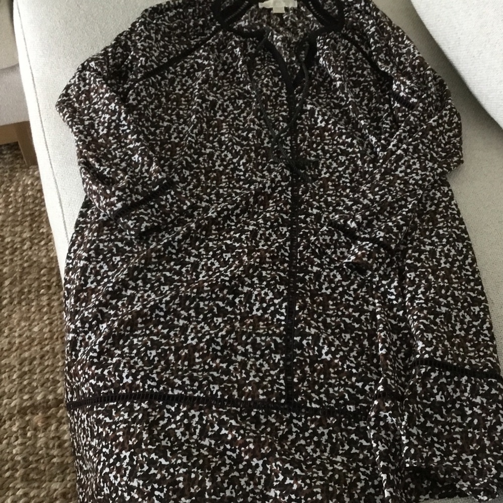 Michael Kors Brown, Black & White Printed Blouse